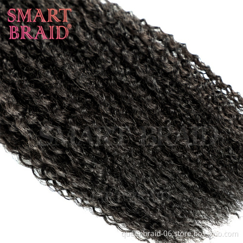 18inch Afro Yaki Kinky Curly Wet Curl Soft Ombre Synthetic Crochet Braiding Hair Extensions Marly Hair for Black Women